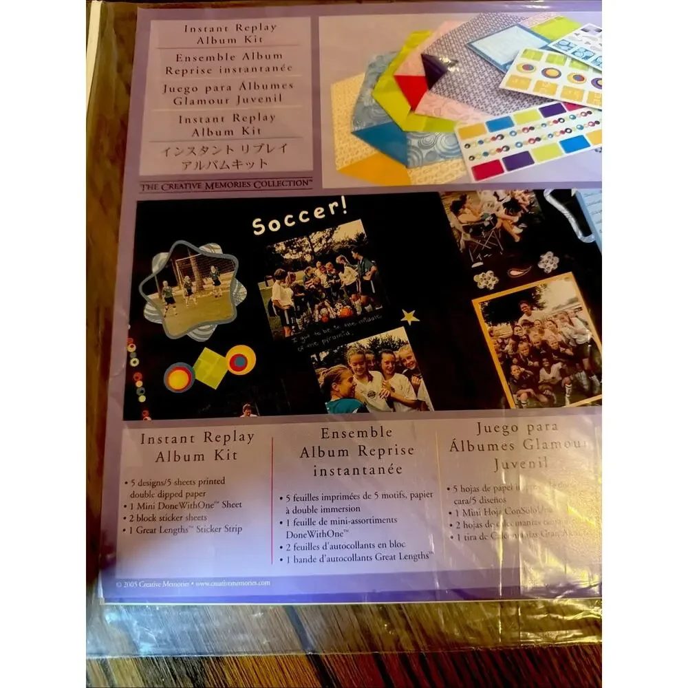 Creative Memories Kit Instant Replay, Album Kit Colorful Sports Bright Colors￼